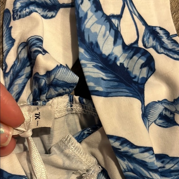 Grace Karin Blue and White Leaf Print women’s Dress - Picture 3 of 10